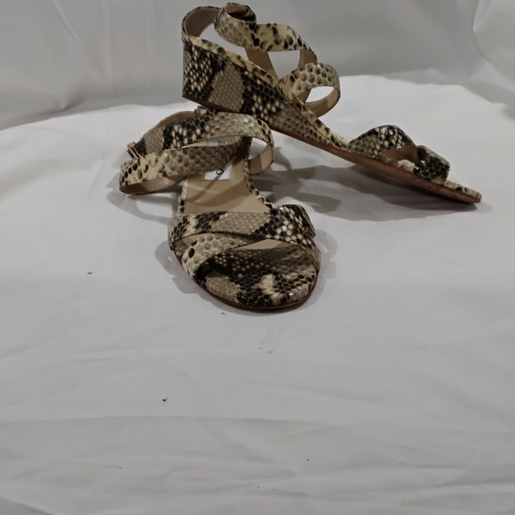 Jimmy Choo Wome's Brown and Cream Sandals with Ankle - Picture 3 of 11